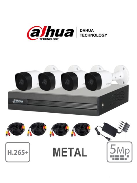 DAHUA XVR1B04H 4 B2A51 Kit 4 Canales 5 Megapixeles 4 Camaras