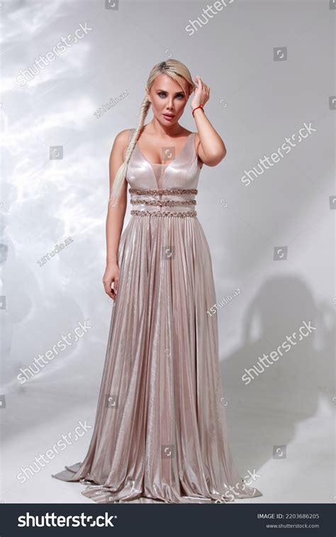 Sexy Blonde Woman Posing White Background Stock Photo Shutterstock