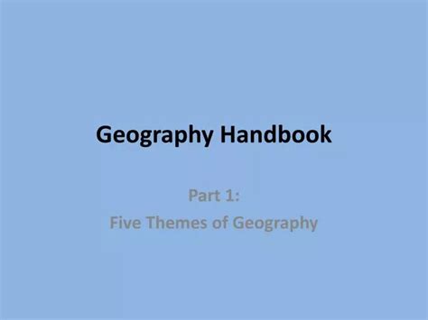 Ppt Geography Handbook Powerpoint Presentation Free Download Id