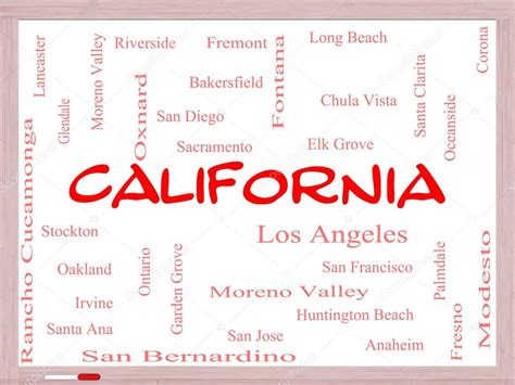 California State Word Cloud Concept On A Whiteboard — Stock Photo