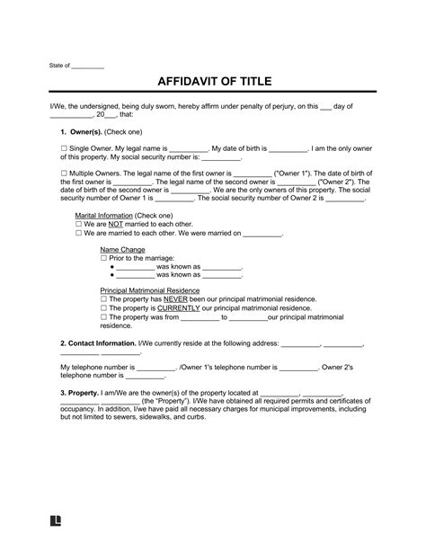 Affidavit Form Template Make A Statement Of Facts Confidently