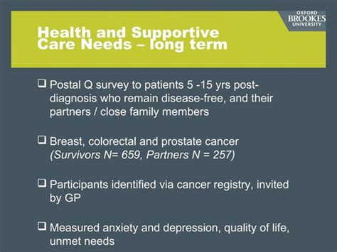 Cancer Survivorship Longer Term Issues And The Role Of Primary Care