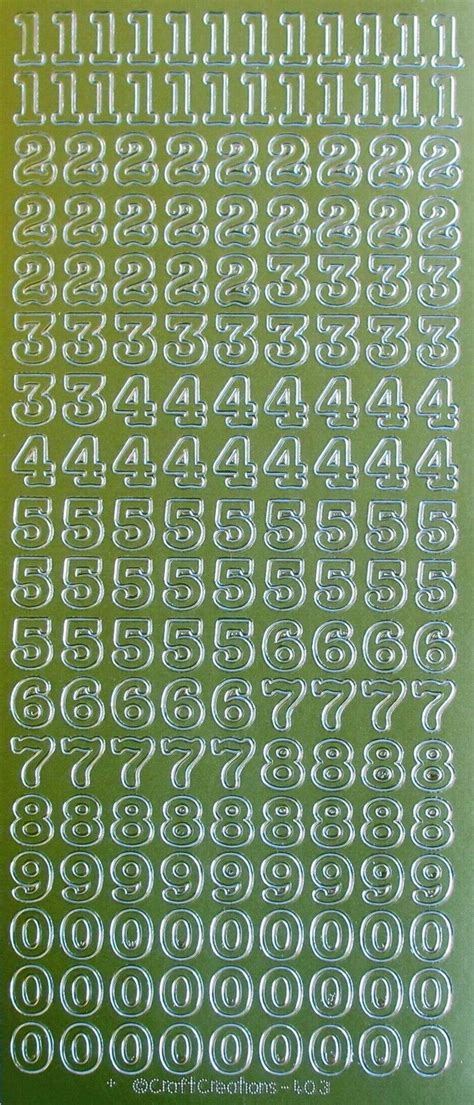 10mm 1cm Numbers Type 2 Peel Off Stickers 0 9 Number Cardmaking Ebay