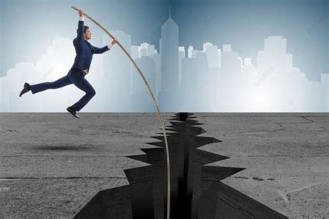 Businessman In Pole Vaulting Concept Photo Background And Picture For