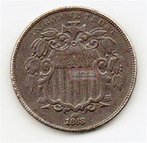 1868 5 Cent Shield Nickel In