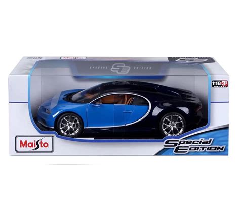 Maisto Bugatti Chiron Blue Diecast Model Car Special Edition 1 18