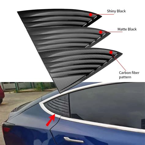 Rear Quarter Beveled Window Louvers Scoops Spoiler Car Tunning Panel