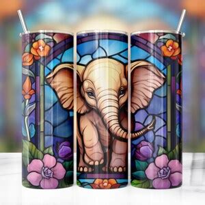 100 Elephant Sublimation Tumbler Bundle 20 Oz Skinny Tumbler Designs