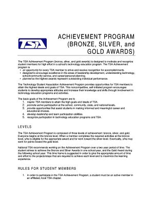 Fillable Online TSA Achievement Awards Form Fax Email Print PdfFiller