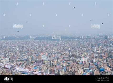 Kathmandu Nepal April Panoramic Top View Of Katmandu City