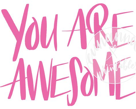 You Are Awesome Printable Card Positive Affirmation Quotes Etsy