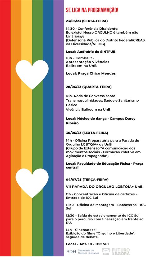 Sdh Semana Do Orgulho Lgbtqia Na Unb