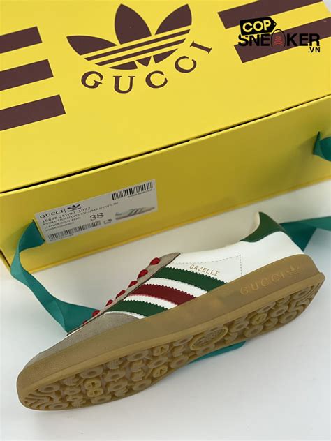 Gi Y Adidas X Gucci Men S Gazelle Sneaker In White Leather Like Auth