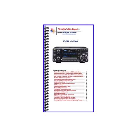 Amateur Radio Books Nifty Mini Manual For Icom Ic 7300 Mm Ic7300 Gpscentralca