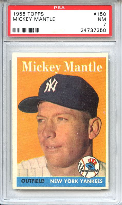 Lot Detail Topps Mickey Mantle Psa Nm