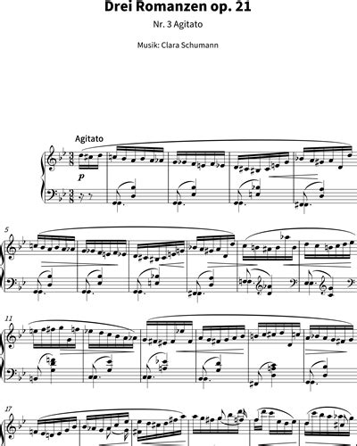 Agitato From Romances Op Sheet Music By Clara Schumann