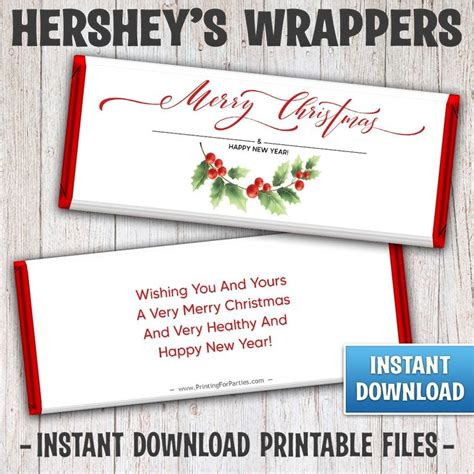 Digital Christmas Holiday Candy Bar Wrappers Chocolate Candy Etsy Christmas Chocolate Bar