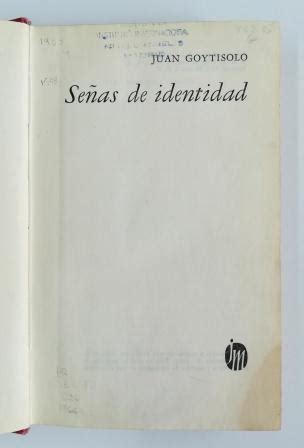 SEÑAS DE IDENTIDAD by Goytisolo Juan Bien Holandesa 1966 Llera