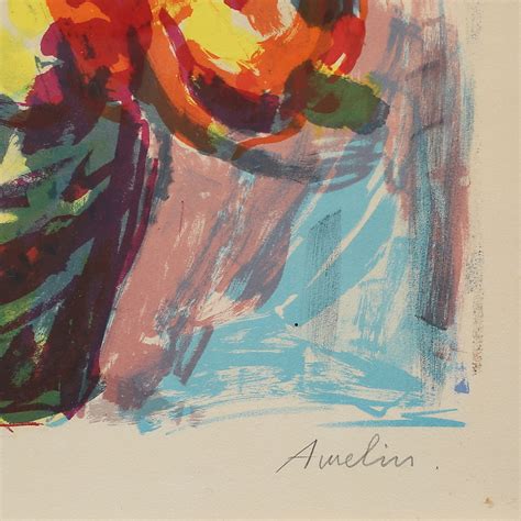 Images For Albin Amelin Flowers Color Lithograph Signed