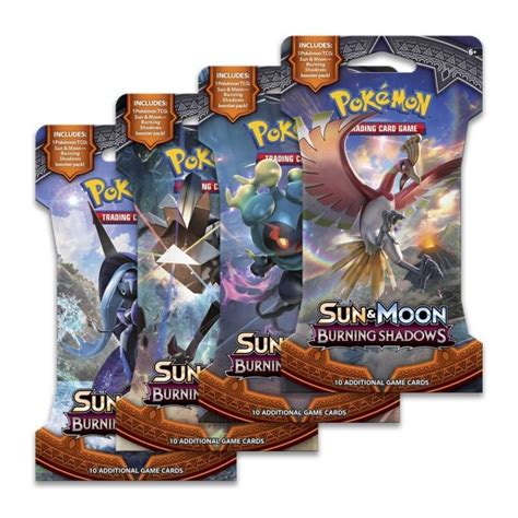 Pokémon TCG Sun Moon Burning Shadows Sleeved Booster Pack 10 Cards