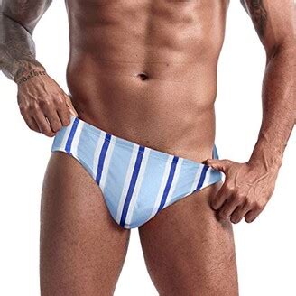 AIMPACT Mens Stripe Swim Briefs Bikini Retro Sexy Swimsuit Bathing Suit