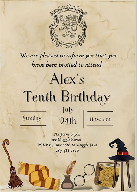 Wizard Birthday Party Invitation Wizard Invitation Template Editable