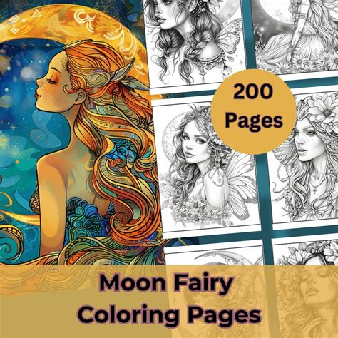 Magical Moon Fairy Coloring Pages Coloring Pages Templates Coloring For Adult Stress Relief For