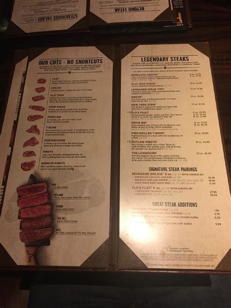 Menu At Longhorn Steakhouse Enfield 10 Phoenix Ave