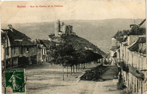 Najac Rue du Centre et le Chateau à Najac Cartorum