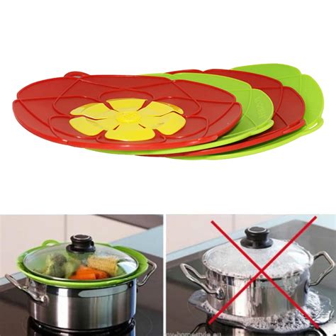 Cooking Pot Lids Utensil Anti Overflow Silicone Pot Cover Medium Green