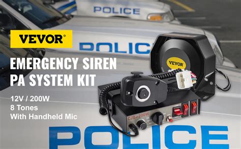 Vevor W Siren Bundle Tones Emergency Warning Siren With Pa Speaker