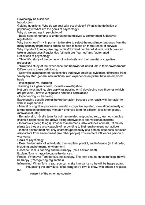 Psychology As A Science Psychology As A Science Introduction Guiding