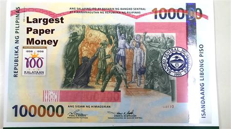 Philippines 100000 Pesos Banknote 1998 P 190 Unc 52 Off