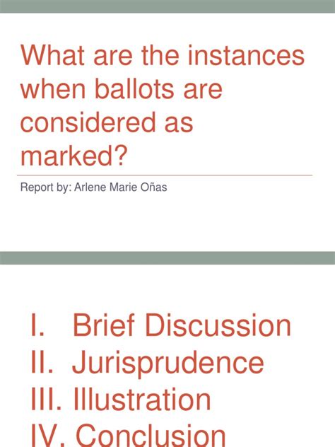 What Are The Instances When Ballots Are Considered As Marked? | PDF ...