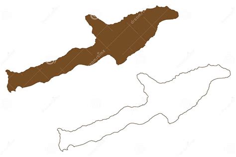 Qeshm Island Islamic Republic of Iran, Persia Map Vector Illustration ...