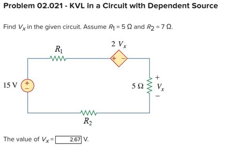 Solved Problem Kvl In A Circuit With Dependent Source Chegg