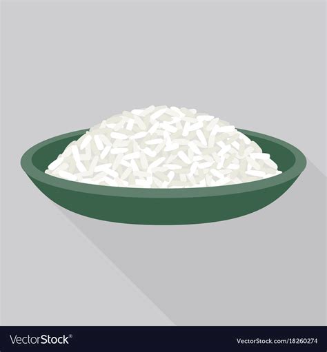 Rice In Plate Royalty Free Vector Image Vectorstock