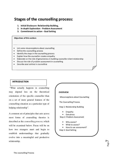 The Counselling Process Stages Of The Counselling Process