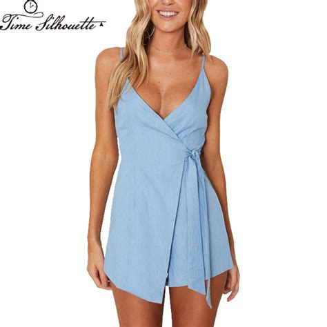 2017 Women Summer Romper Sexy Deep V Neck Rompers Elegant Jumpsuits