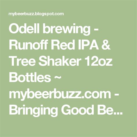 Odell Brewing Runoff Red IPA Tree Shaker 12oz Bottles Mybeerbuzz