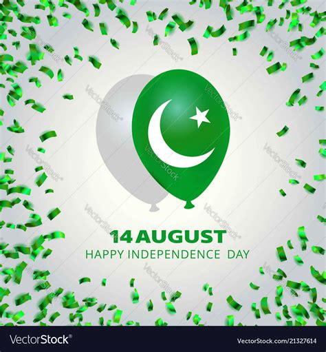 Pakistans Flag Balloons For Independence Day Vector Image