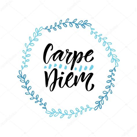 Carpe Diem Cita Escrita A Mano En Latín Diseño Moderno De Vectores De