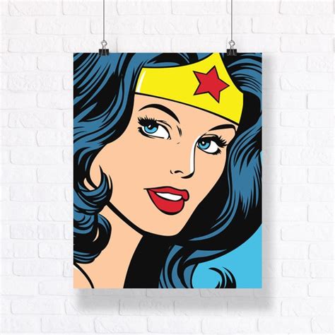 Wonder Woman Portrait Customizable Comic Book Illustration Etsy