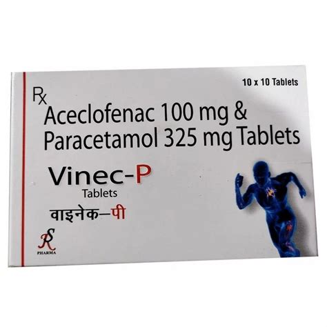 Mg Vinec P Aceclofenac And Paracetamol Tablets At Rs Box