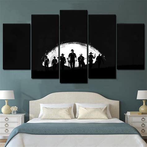 Red Dead Redemption 2 Dark 4K 5 Piece Canvas Art Wall Decor – Canvas ...