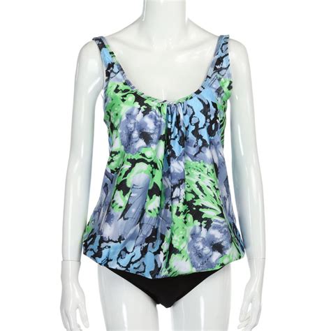 Women Plus Size Printed Tankini Bikini Swimwear Swimsuit Bathing Suit