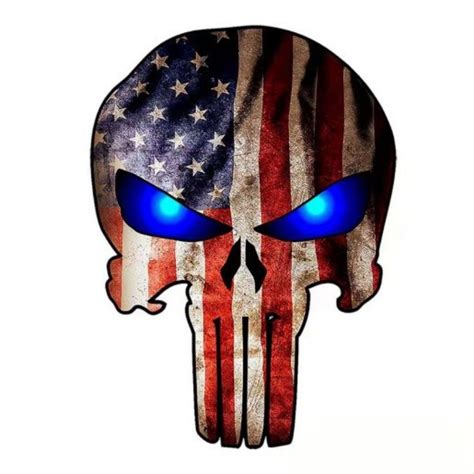 Vinyl Sticker Punisher Skull American Flag Printability