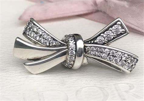 Pandora Charms Brilliant Oversized Sparkling Bow 797241cz Etsy Uk