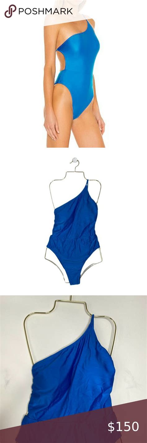 Vix By Paula Hermanny Iris Cobalt Blue One Shoulder One Piece Swimsuit