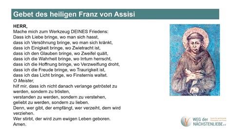 WDNL Gebet Des Heiligen Franz Von Assisi YouTube